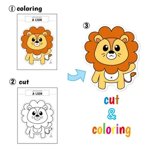 Page de détail d'un livre d'activités de découpage et de coloriage pour enfants.