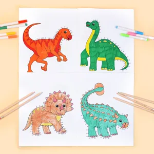 Dinosaur connect the dots coloring book for kids early education and creative drawing fun.