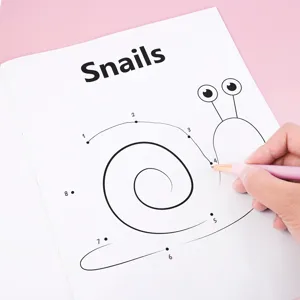 Kinder Punkte zu Punkte Malbuch süße Schnecke Zahlen zeichnen frühes Lernspielzeug!