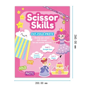 Kids scissor skills activity book fun learning craft book for children cutting training