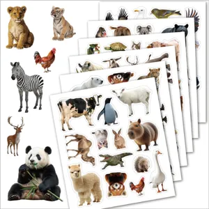 Animal sticker sheets set, waterproof DIY decorative decals for water bottles, luggage, laptop.
