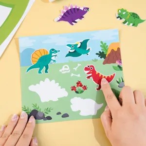 Kids dinosaur DIY sticker craft kit children educational handmade art materials creative toy set
