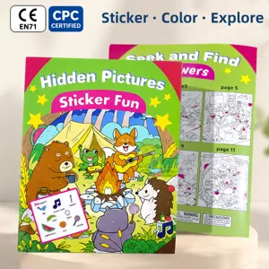 Kinder Such- Und Aufkleberbuch Pädagogisches Geisttraining Malen Aktivitätsbuch Kleinkind Frühes Lernen Puzzle Spielzeug Geschenk
