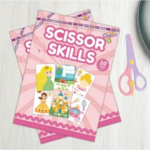 Kit per Artigianato di Taglio della Carta per Bambini Libro di Attività d'Arte Fatto a Mano DIY Educativo Con Forbici di Sicurezza