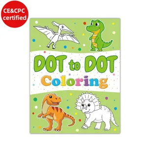 Kids Dot to Dot Coloring Book Dinosaur Animal Ocean Food Transport Learning Educational Drawing Toy Paper Book