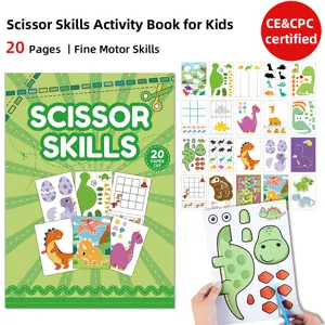 Kids Paper Cutting Craft Kit Educational DIY Handmade Scrapbook Toy Dinosaur Animal Princess Theme Fine Motor Skills