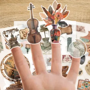 Vintage waterproof aesthetic stickers for luggage notebook journal decoration 42pcs