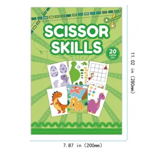 Kids scissor skills activity book, 20 paper cutting pages, early education DIY craft kit.