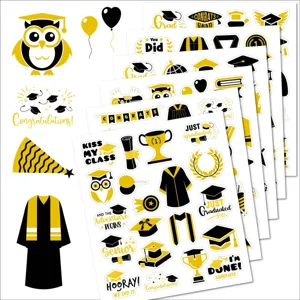 Graduation stickers waterproof vinyl decals for luggage water bottle DIY craft decoration.