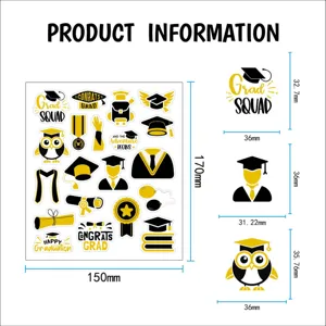 Graduation sticker sheet waterproof vinyl decal DIY decoration for luggage water cup