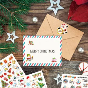 Christmas stickers cute cartoon scrapbooking party decoration decal festive holiday card set
