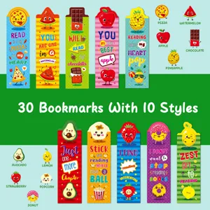 Cute Cartoon Fruit Food Paper Bookmarks Set Colorful Student Reading Page Markers School Stationery Supplies