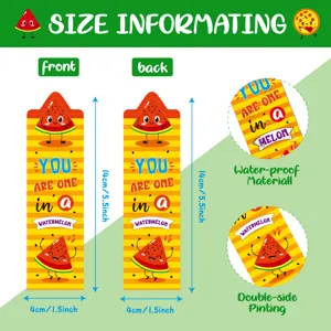 Cute cartoon watermelon paper bookmark double sided printing waterproof stationery student gift