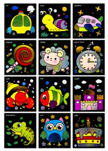 Kids foil art sticker set DIY colorful magic transfer craft painting kit for children.
