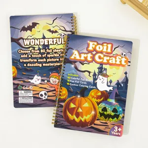 Halloween foil art craft kit for kids, magical transfer painting with 80 sheets and cards.