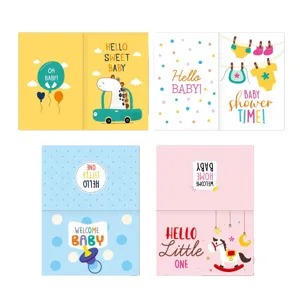 Baby shower greeting card set cute cartoon newborn invitation cards for celebration parties
