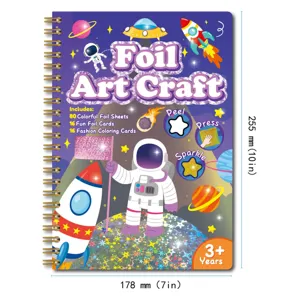 Kids foil art craft kit astronaut space theme DIY glitter sticker painting set creative toy
