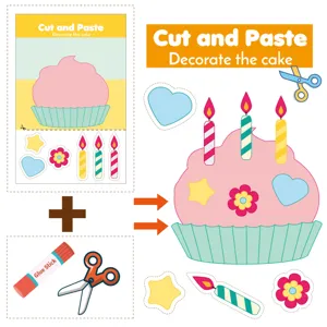 Kids cut and paste craft toy Montessori early education DIY sticker set for toddlers