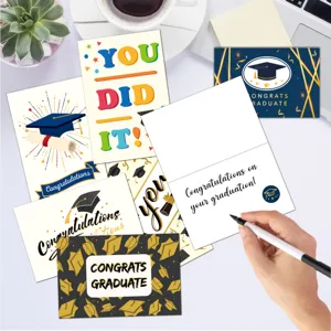 Graduation greeting card set with envelopes, seals and handwritten style blessing.