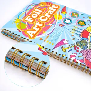 Foil Art Craft children's magic drawing spiral notebook DIY coloring sticker set.