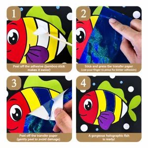 Kids Foil Art Craft Kit DIY Magic Transfer Sticker Educational Creative Toy for Boys and Girls