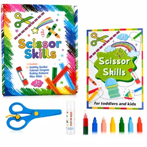 Kinder Papierschnitt Buch Und Sicherheitsschere Bastelset Pädagogisches DIY Kunstaktivität Set Für Kinder Frühes Lernen