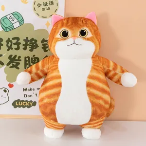 Fat ginger cat plush toy cute stuffed animal pillow soft fluffy kitty doll home decor gift