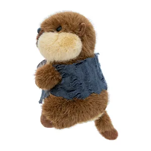 Cute plush groundhog toy featuring stylish vest, soft stuffed marmot doll for kids and gift ideas