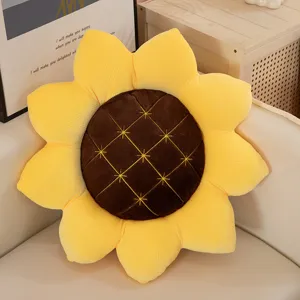 Cuscino di peluche girasole morbido e comodo decorazione per la casa sedile forma di fiore