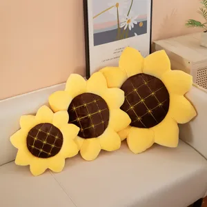 Cuscino peluche girasole morbido cuscino decorativo floreale seduta dettagli interni casa