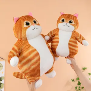Cute chubby orange cat plush toy stuffed animal soft doll cute home decor pillow gift 1pc