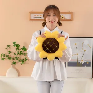 Cuscino peluche girasole morbido grazioso cuscino fiore per divano sedia casa ufficio