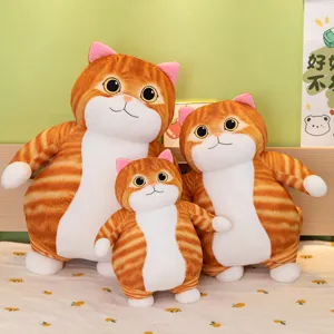 Cute fat orange cat plush toy set soft stuffed kitty animal pillow doll decor for kids