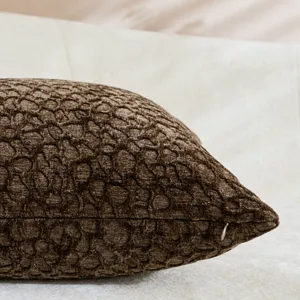 Funda de cojín texturizada minimalista de chenilla lisa para la decoración de sofá