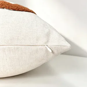 Funda de cojín de sofá de chenilla moderna minimalista con cremallera oculta, beige