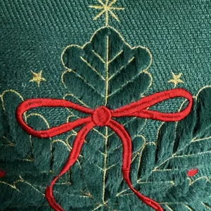 Christmas tree throw pillow cover with exquisite embroidery festive sofa cushion decoration.