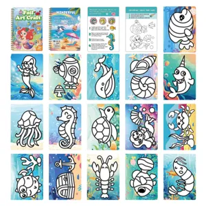 Kids foil art craft kit spiral notebook ocean theme DIY coloring sticker set for creative play