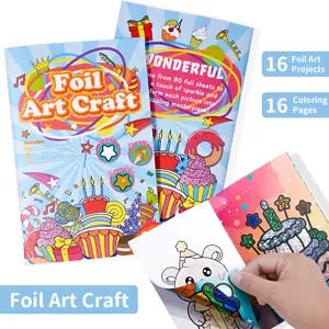 Kids Foil Art Craft Kit Birthday Theme Magic Transfer Sticker Coloring Book DIY Handmade Educational Toys Gift For Children