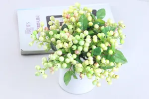 Artificial berry plant in white pot fake fruit floral arrangement for home decor