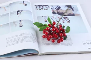 Artificial Australian red berry branch faux silk flower for home wedding party decoration.