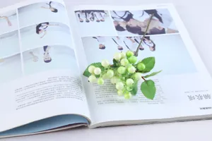 Artificial green berry branch single stem fake plant for home decor wedding floral set