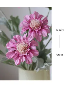 Artificial cosmos flower arrangement pink silk floral decor for living room table