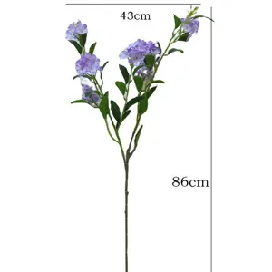 Long branch blue plumbago hydrangea artificial flower for home dining room decoration 86cm