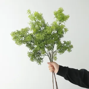 Plastic Artificial Furry Grass Fake Flower Greenery Home Wedding Decorative Ornament Simulation Floral Branch