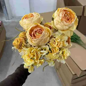 Bouquet de pivoines artificielles européennes 9 têtes pour déco maison hôtel photographie