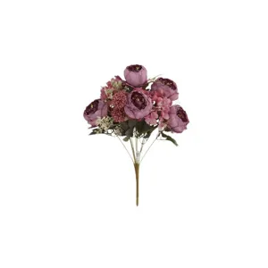 Bouquet de fleurs de pivoine artificielle de style européen à 9 têtes pour la décoration de la maison.