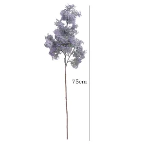 Artificial purple hair grass faux foliage 3-prong plant for home wedding decor 75cm long