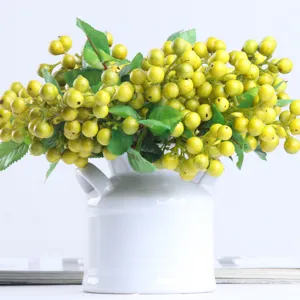 Medium artificial Australian berry flower branch for home decor, elegant faux plant bouquet.