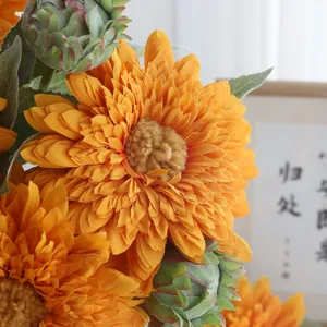 Artificial Sunflower Bouquet Silk Flowers Faux Sunflowers For Home Wedding Party Decor