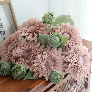 Artificial flower bouquet vintage pink silk flowers home decor wedding table arrangement
